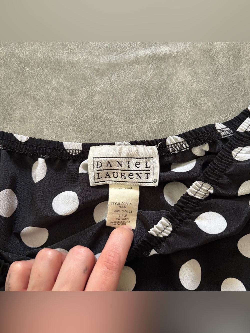 Vintage Daniel Laurent Black Polka Dot Skirt 90s Classic Retro - Picture 5 of 9